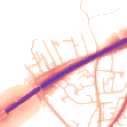 Daytime road noise heatmap for HR9 7HU