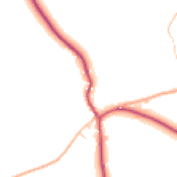 Daytime road noise heatmap for HR9 7TZ