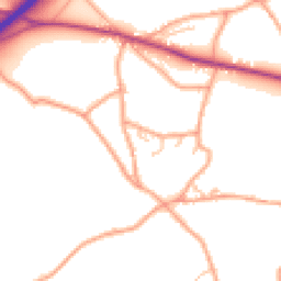 Daytime road noise heatmap for HR9 7WJ