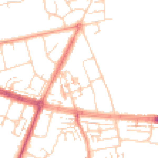 Daytime road noise heatmap for HU10 6FU