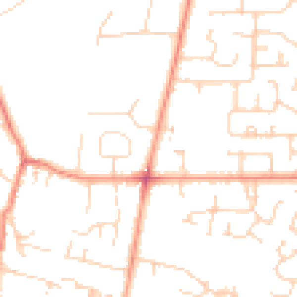 Daytime road noise heatmap for HU15 1AD