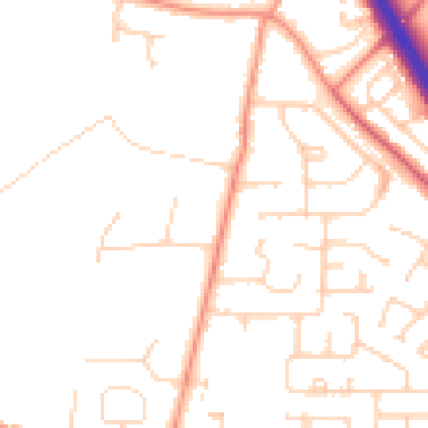 Daytime road noise heatmap for HU15 1AP