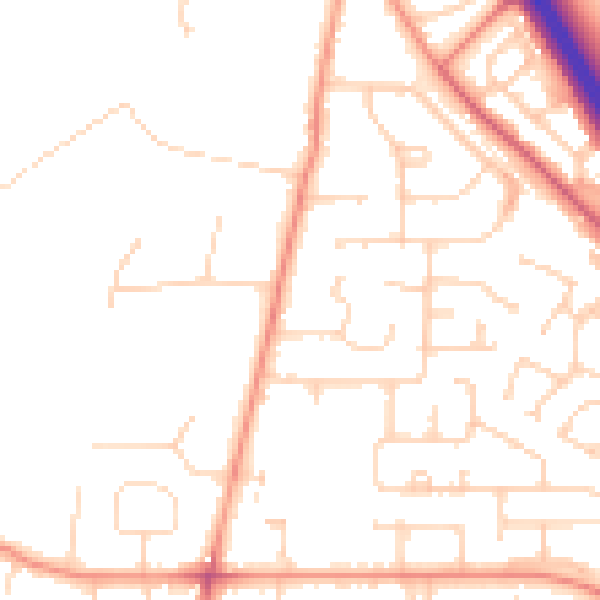 Daytime road noise heatmap for HU15 1AT