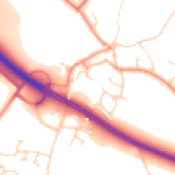 Daytime road noise heatmap for HU15 1AX