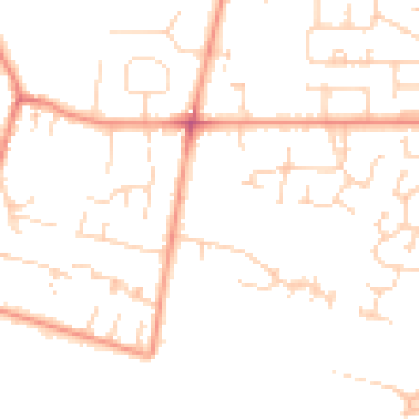Daytime road noise heatmap for HU15 1BB