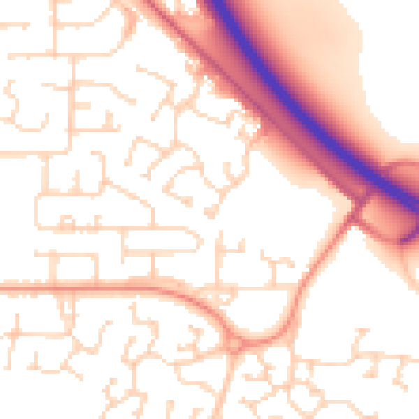 Daytime road noise heatmap for HU15 1FB