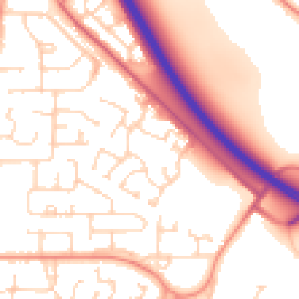 Daytime road noise heatmap for HU15 1FD