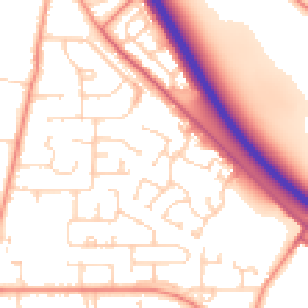 Daytime road noise heatmap for HU15 1FE