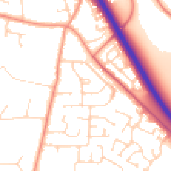 Daytime road noise heatmap for HU15 1JS