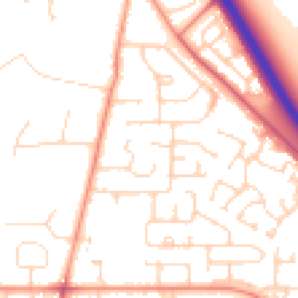 Daytime road noise heatmap for HU15 1LD
