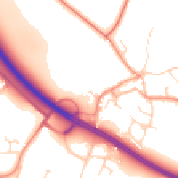 Daytime road noise heatmap for HU15 1LX