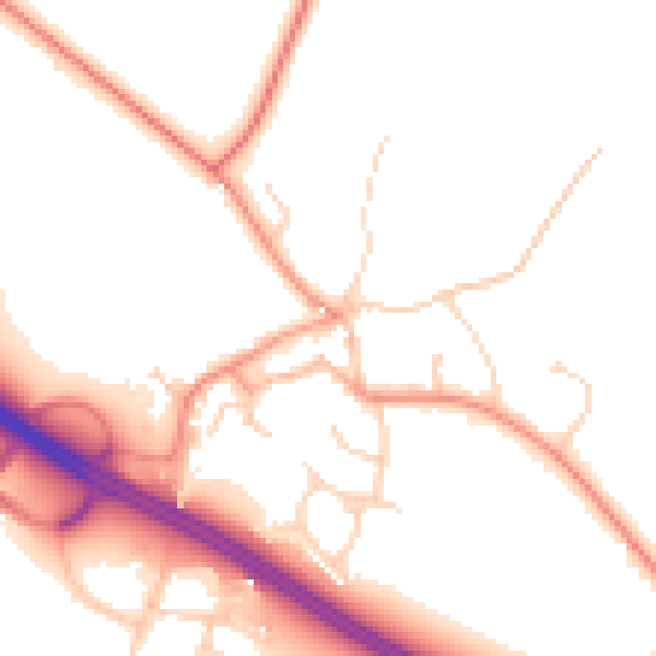 Daytime road noise heatmap for HU15 1PB