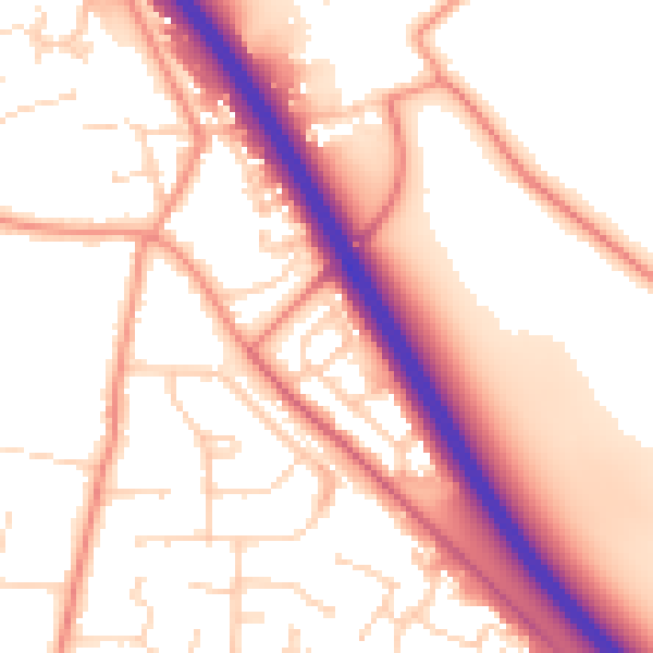 Daytime road noise heatmap for HU15 1RL