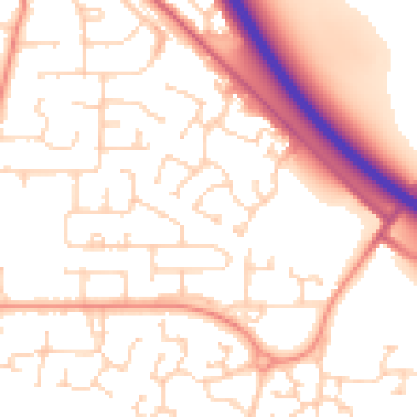Daytime road noise heatmap for HU15 1SN