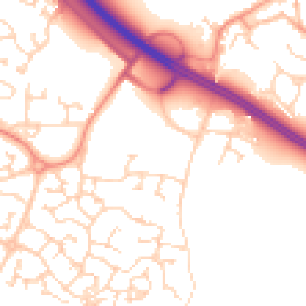 Daytime road noise heatmap for HU15 1TD