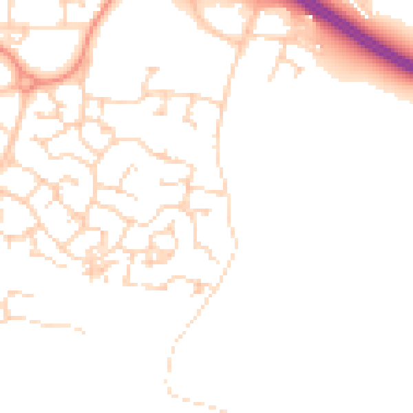 Daytime road noise heatmap for HU15 1TP