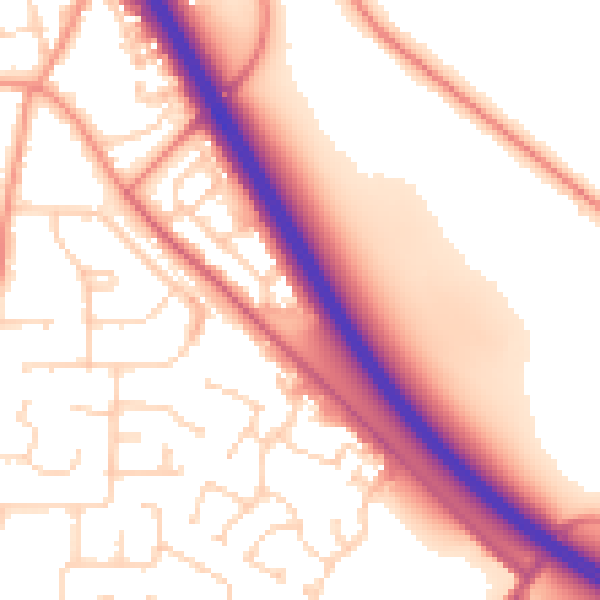 Daytime road noise heatmap for HU15 1UJ