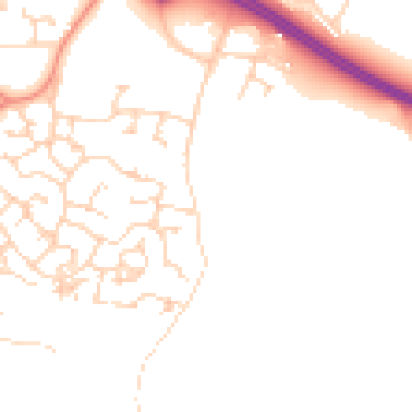 Daytime road noise heatmap for HU15 1ZR