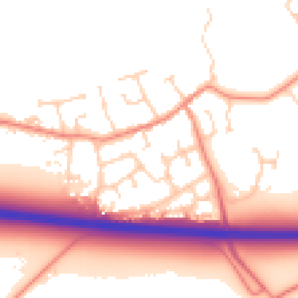 Daytime road noise heatmap for HU15 2EN