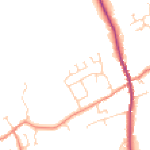 Daytime road noise heatmap for HU15 2ES