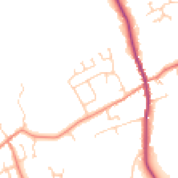 Daytime road noise heatmap for HU15 2ET