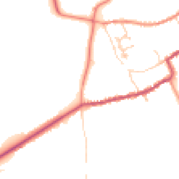 Daytime road noise heatmap for HU15 2FU
