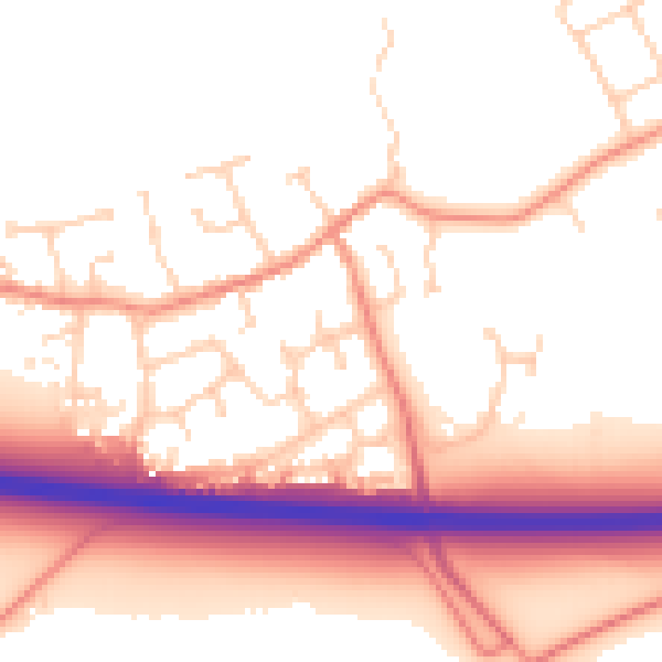 Daytime road noise heatmap for HU15 2HL