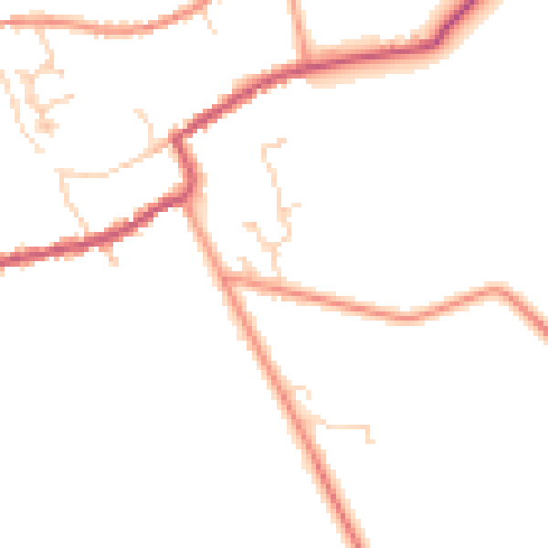 Daytime road noise heatmap for HU15 2LF