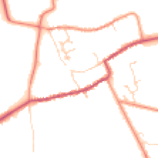 Daytime road noise heatmap for HU15 2LL