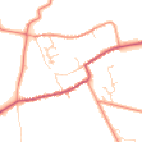 Daytime road noise heatmap for HU15 2LP
