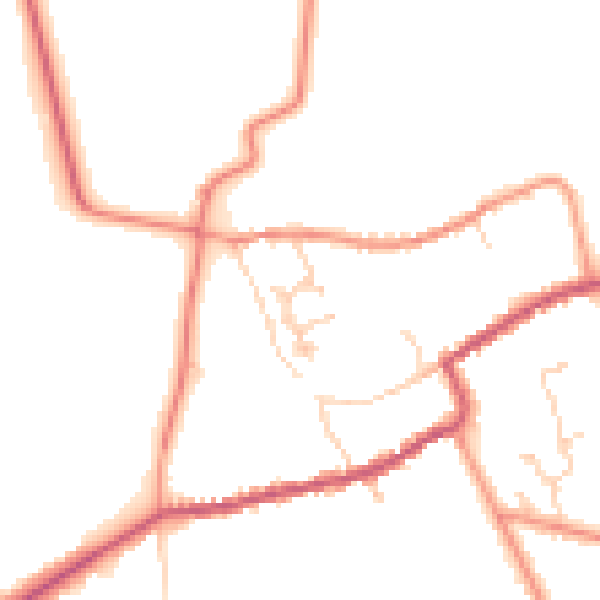 Daytime road noise heatmap for HU15 2NE