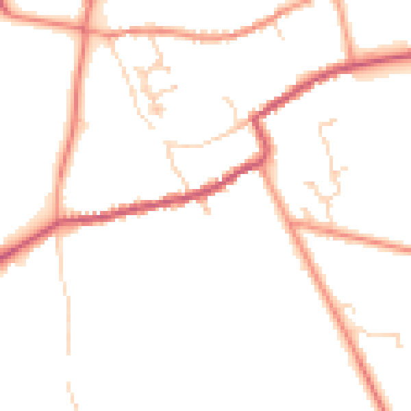 Daytime road noise heatmap for HU15 2NP