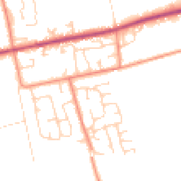 Daytime road noise heatmap for HU15 2SX