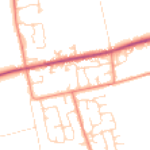 Daytime road noise heatmap for HU15 2TT