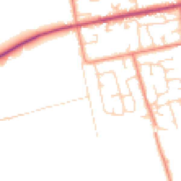 Daytime road noise heatmap for HU15 2UQ