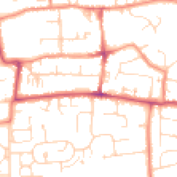 Daytime road noise heatmap for HU16 4AD