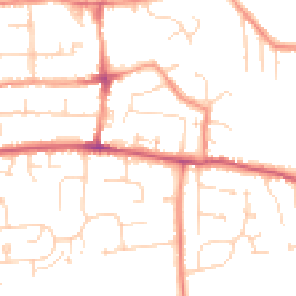 Daytime road noise heatmap for HU16 4DT