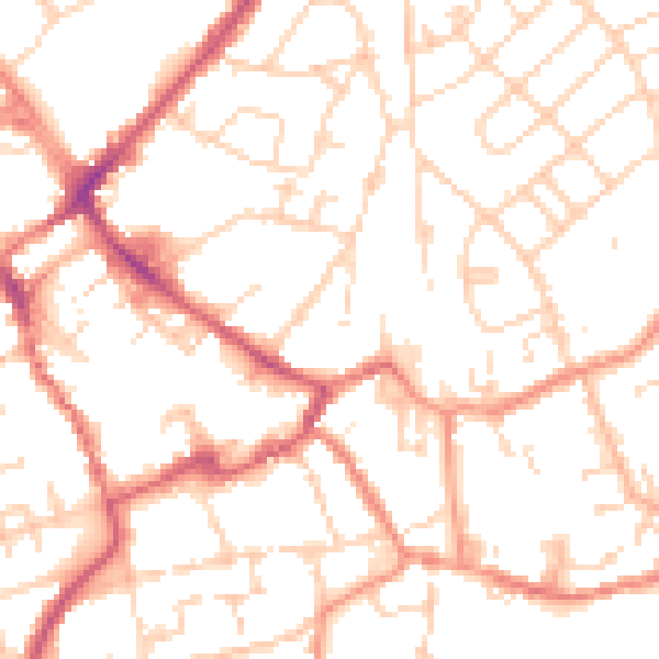 Daytime road noise heatmap for HU17 0AN