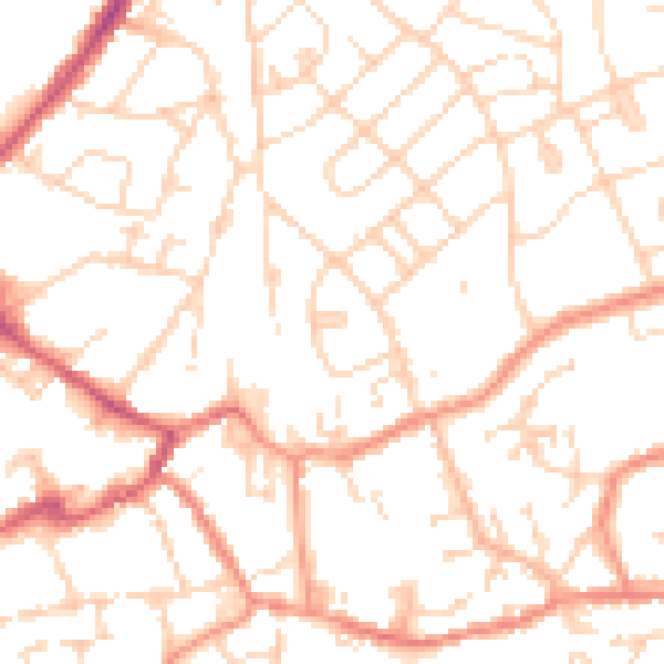Daytime road noise heatmap for HU17 0BE