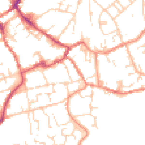 Daytime road noise heatmap for HU17 0DW