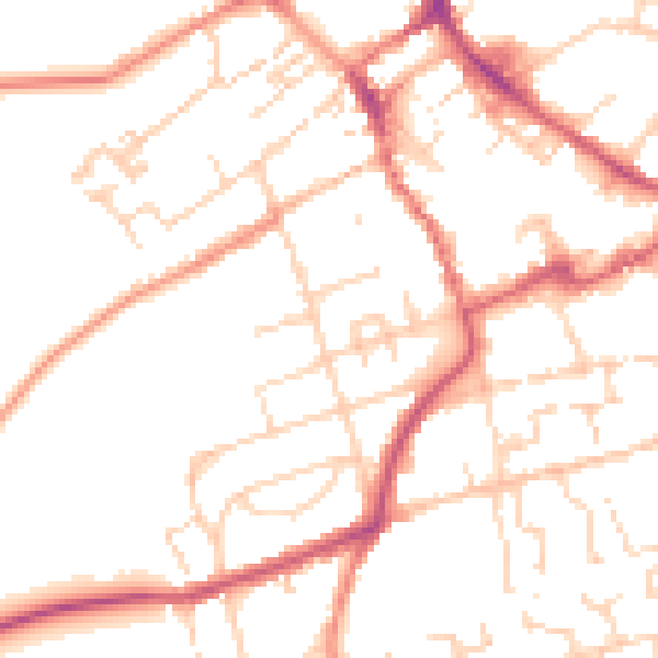Daytime road noise heatmap for HU17 8LD