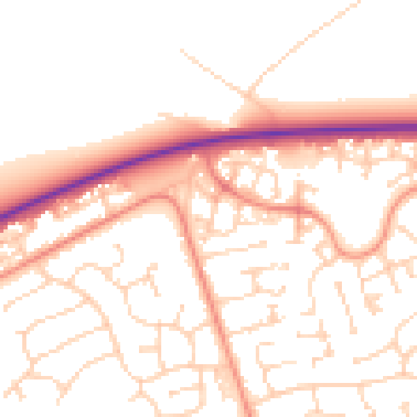 Daytime road noise heatmap for HU17 9GG