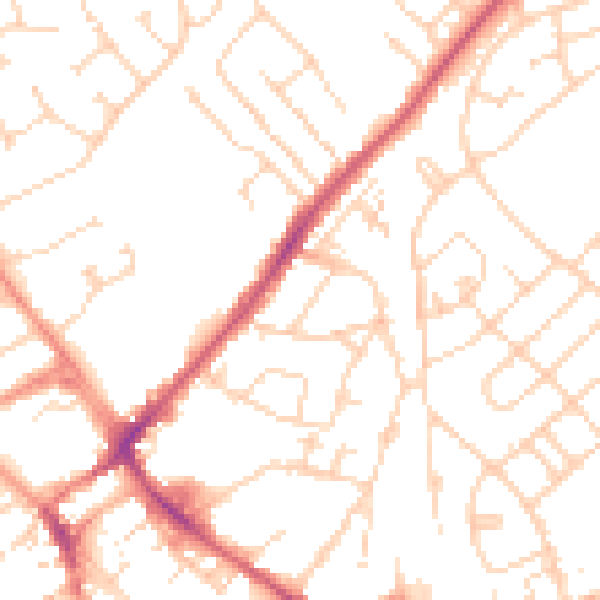 Daytime road noise heatmap for HU17 9JG