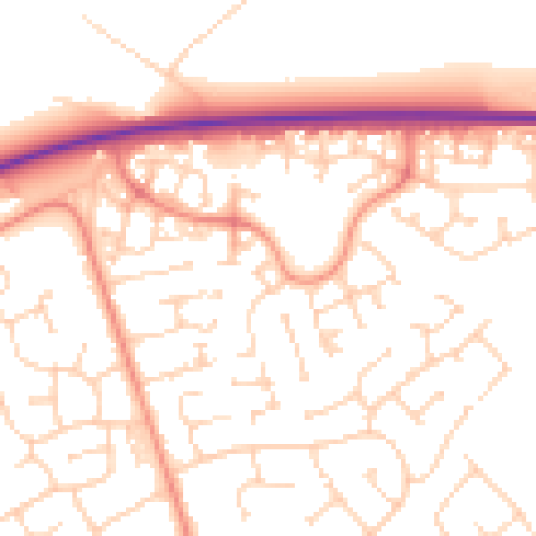 Daytime road noise heatmap for HU17 9TA