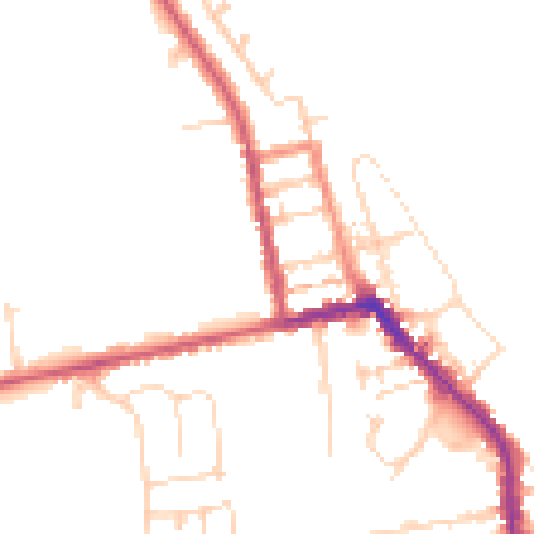 Daytime road noise heatmap for HU19 2AB