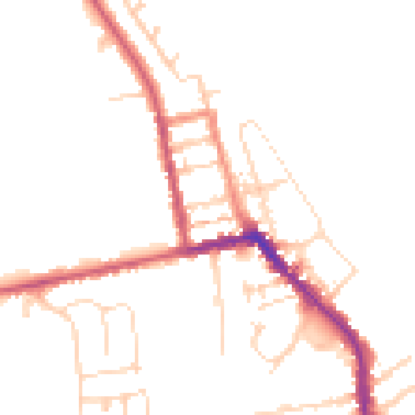 Daytime road noise heatmap for HU19 2AD