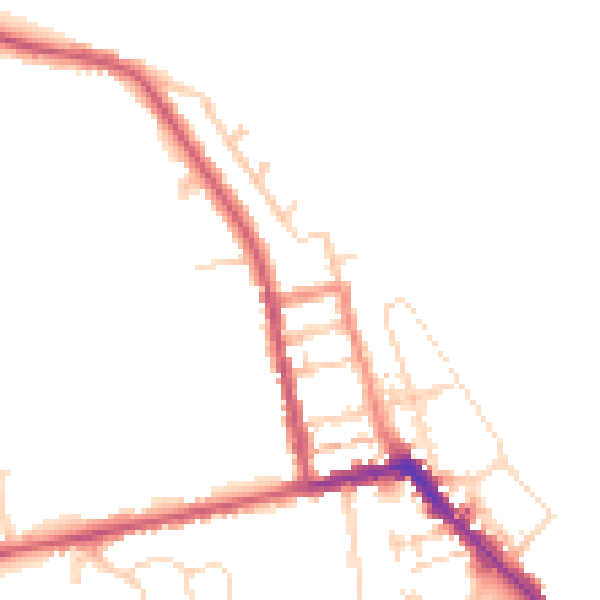 Daytime road noise heatmap for HU19 2AT