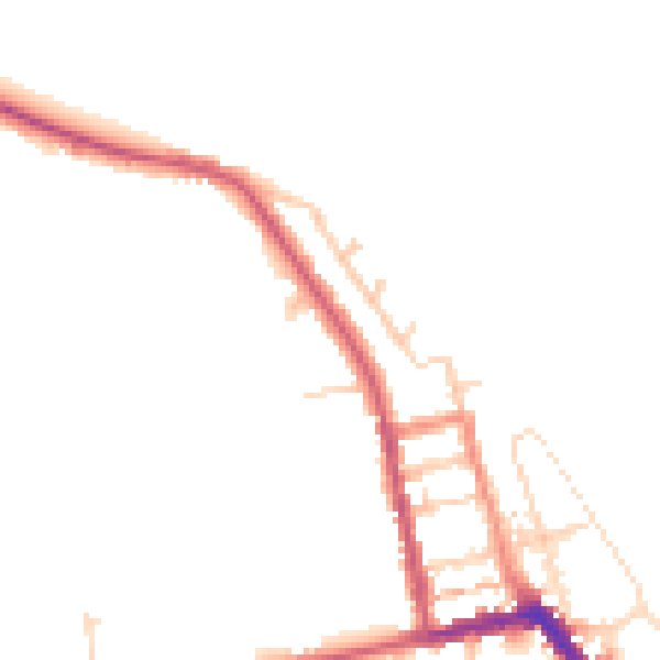Daytime road noise heatmap for HU19 2AX