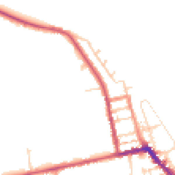 Daytime road noise heatmap for HU19 2AZ