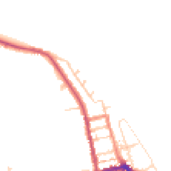 Daytime road noise heatmap for HU19 2BB
